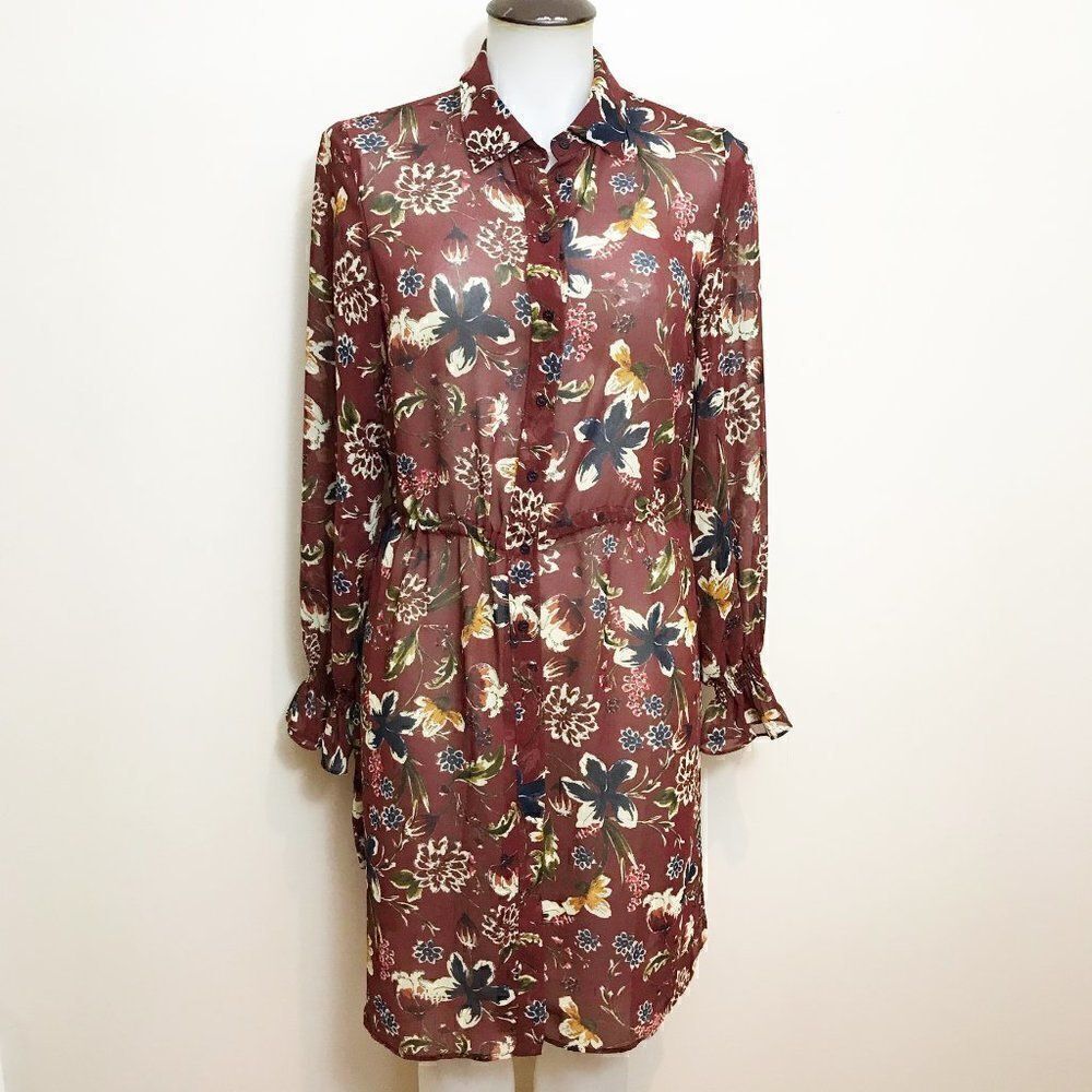 🌸FLORAL Chiffon Dress w/ Front Buttons